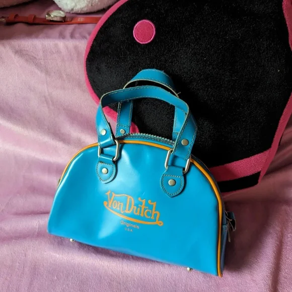 Von Dutch mini purse bowler purse style blue orange 🧡 💙 - Picture 5 of 6